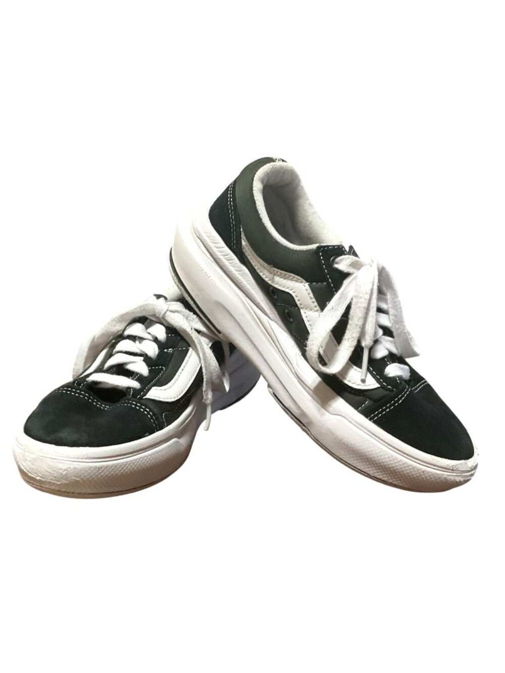 Vans Old Skool Overt ComfyCush Shoes Sz 5.5M - 7.0W Black White Low Top Stacked